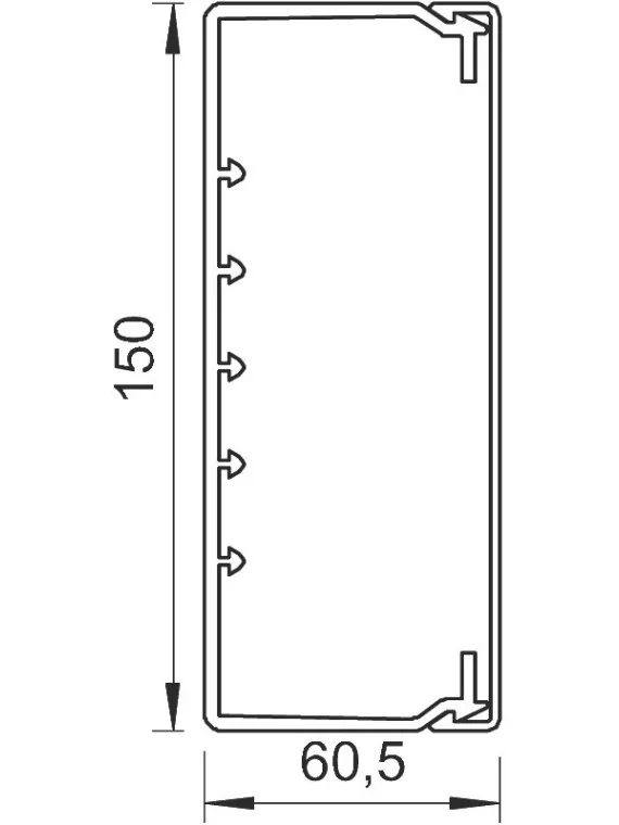 Goulotte blanche 60x150mm - longueur 2m