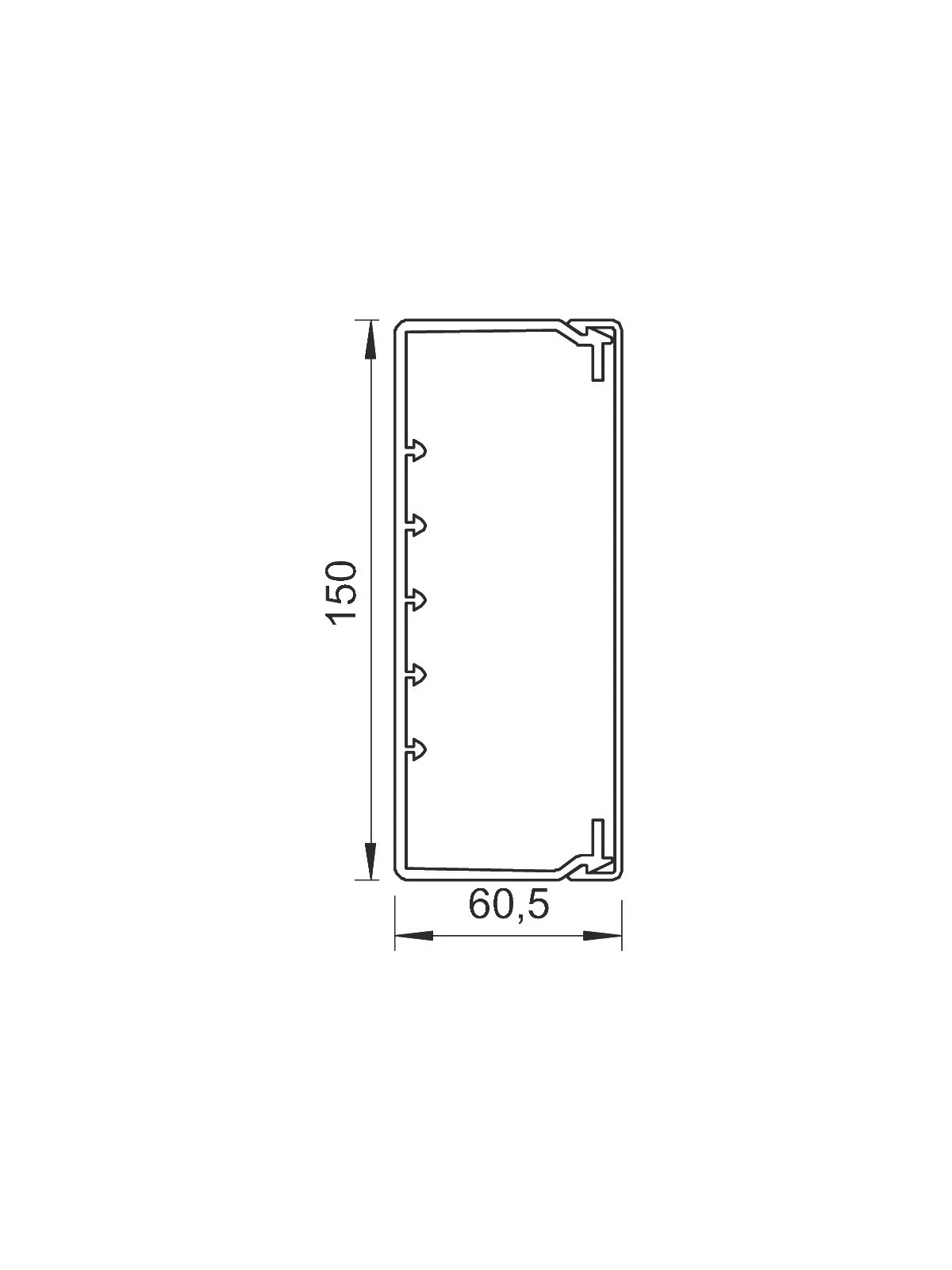 Canal blanco 60x150 mm - longitud 2 m