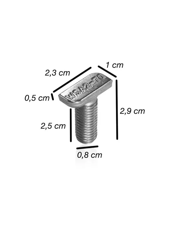 Boulon M8 tête marteau inox