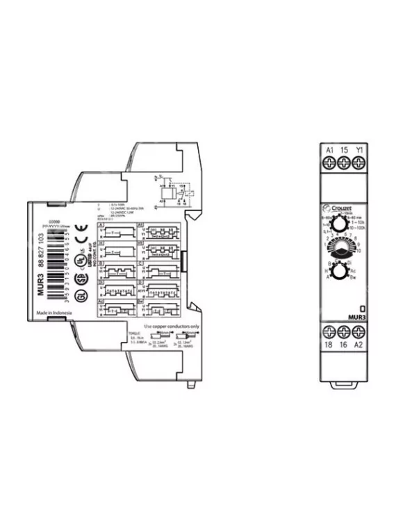 8A timer relay - Crouzet MUR3