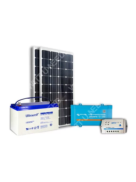 Kit solaire 200Wc mono - 55Ah - 250VA