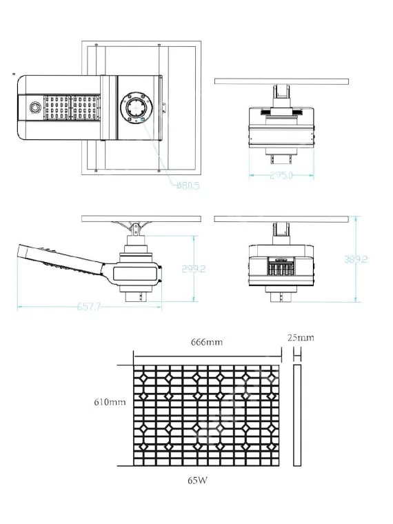 Farola solar - LED autónoma WU 40W 18V - Panel de 100W