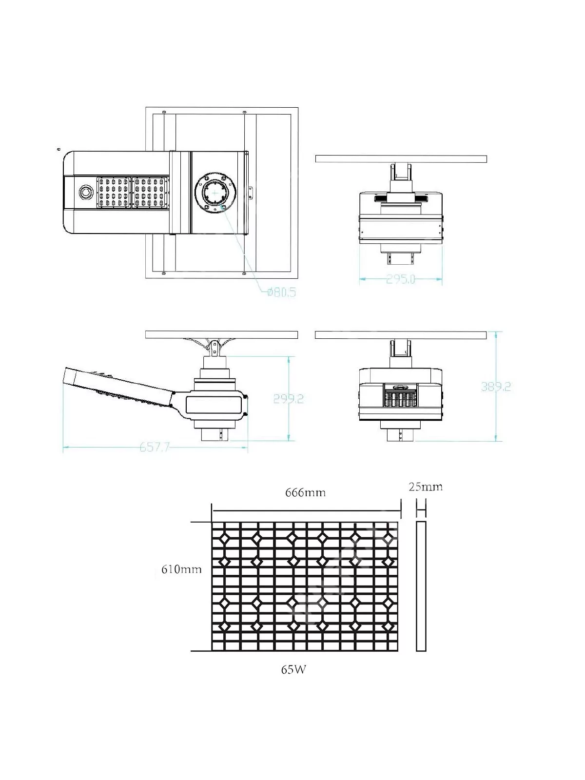 Farola solar - LED autónoma WU 40W 18V - Panel de 100W