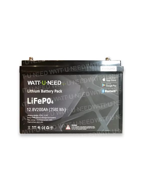 Batería de litio Wattuneed de 12,8 V y 200 Ah