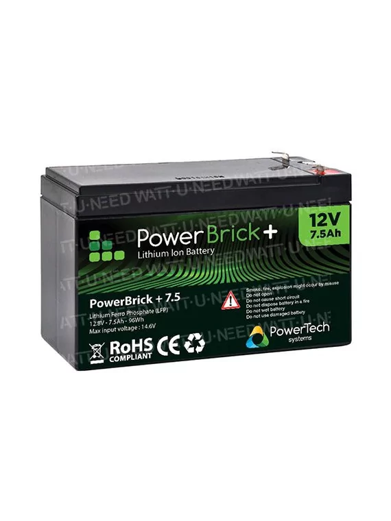 Lithiumbatterij PowerBrick+ 12V 7,5Ah