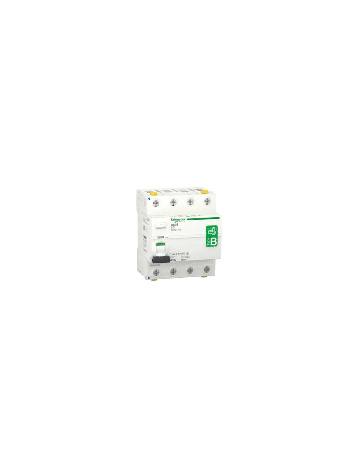 Interrupteur différentiel - 4P - 63A - 30mA - B-EV TYPE 400V