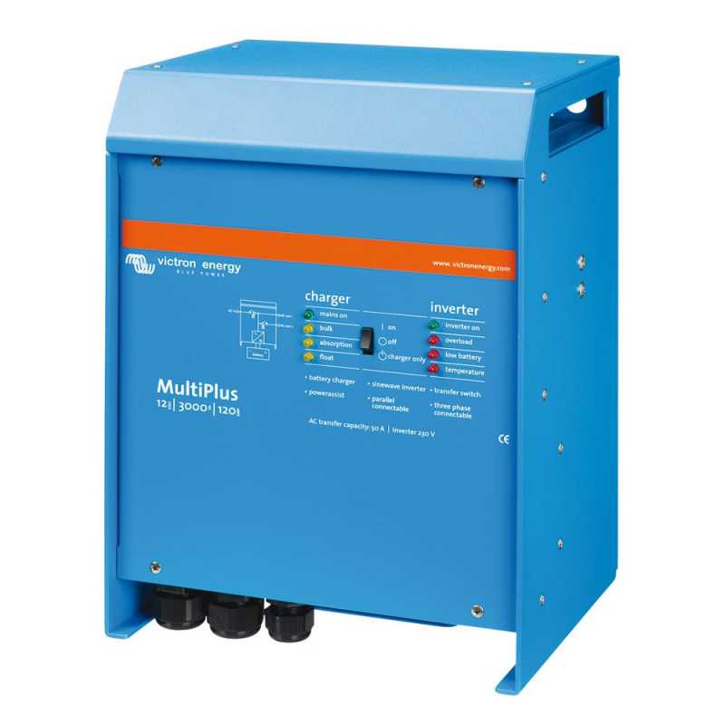 Omvormer Victron Multiplus 12V: van 800 tot 3000VA, 24V: van 800 tot 5000VA, 48V: van 3000 tot 5000VA