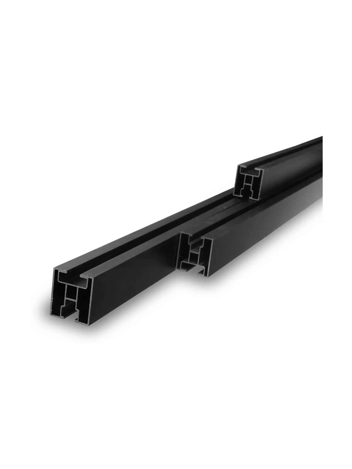 Carril de aluminio anodizado negro 40x40 para fijación de paneles solares