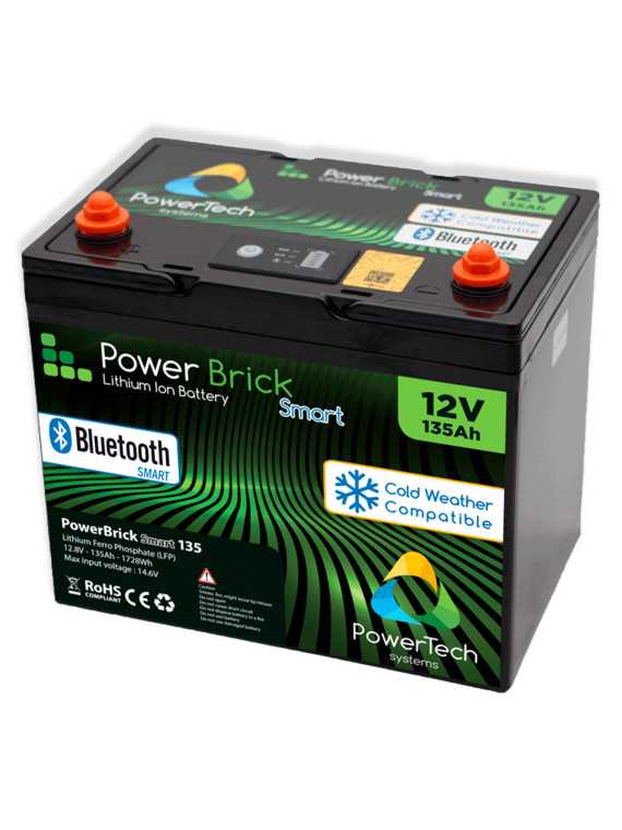 PowerBrick+ Smart BT + Heater 12V 135Ah lithium battery with Bluetooth and PB+B/H12/135 cell heater