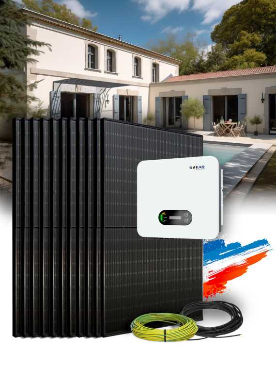 Three-phase self-consumption kit 20 panels 6.6 kW with installation in France