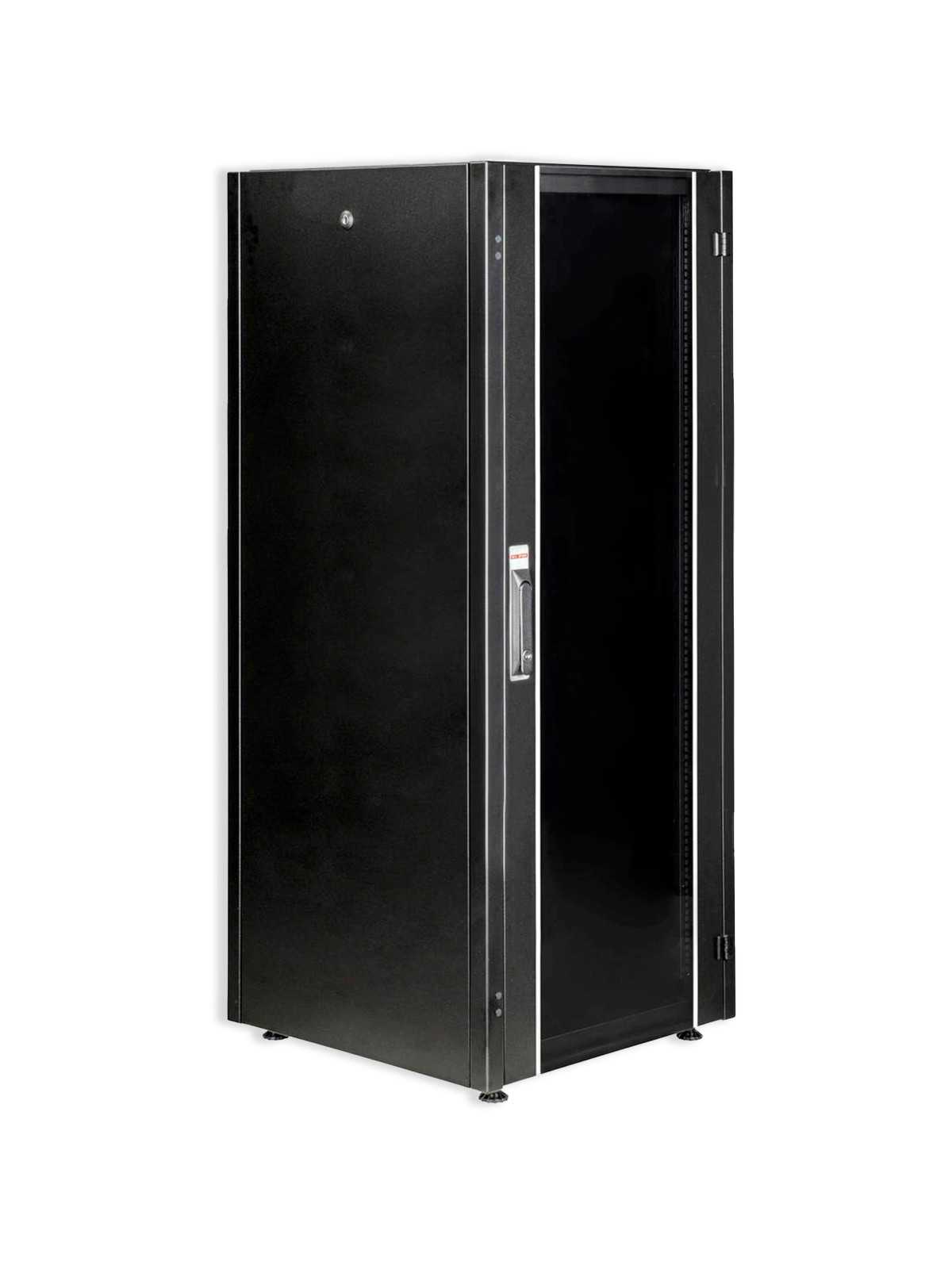 Armoire Rack 19'' 32U pour pylontech porte noire et verre trempé