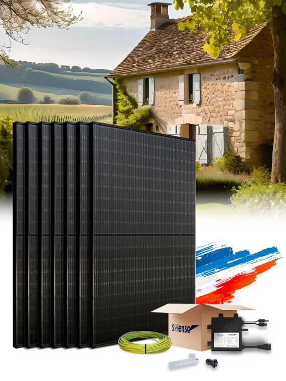 Kit de autoconsumo con 7 paneles 3kWp Solenso e instalación en Francia