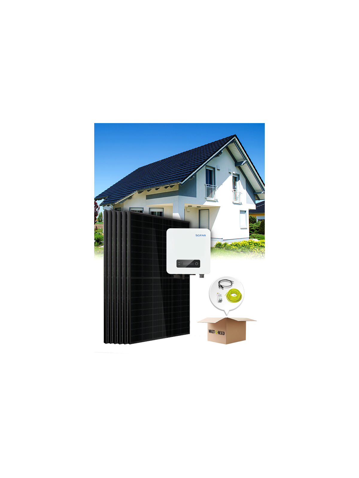 Kit 6 panels self-consumption / reinjection 2200W Sofar without storage