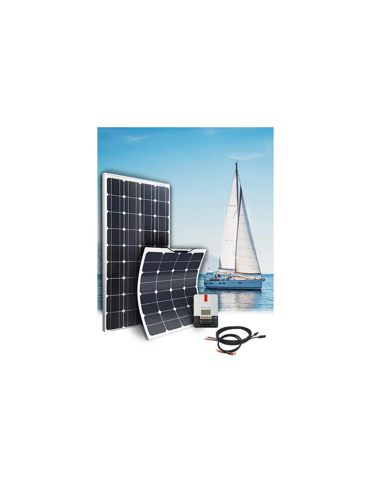 Kit solar autocaravana y barco TAMAÑO M - 12V - configurable