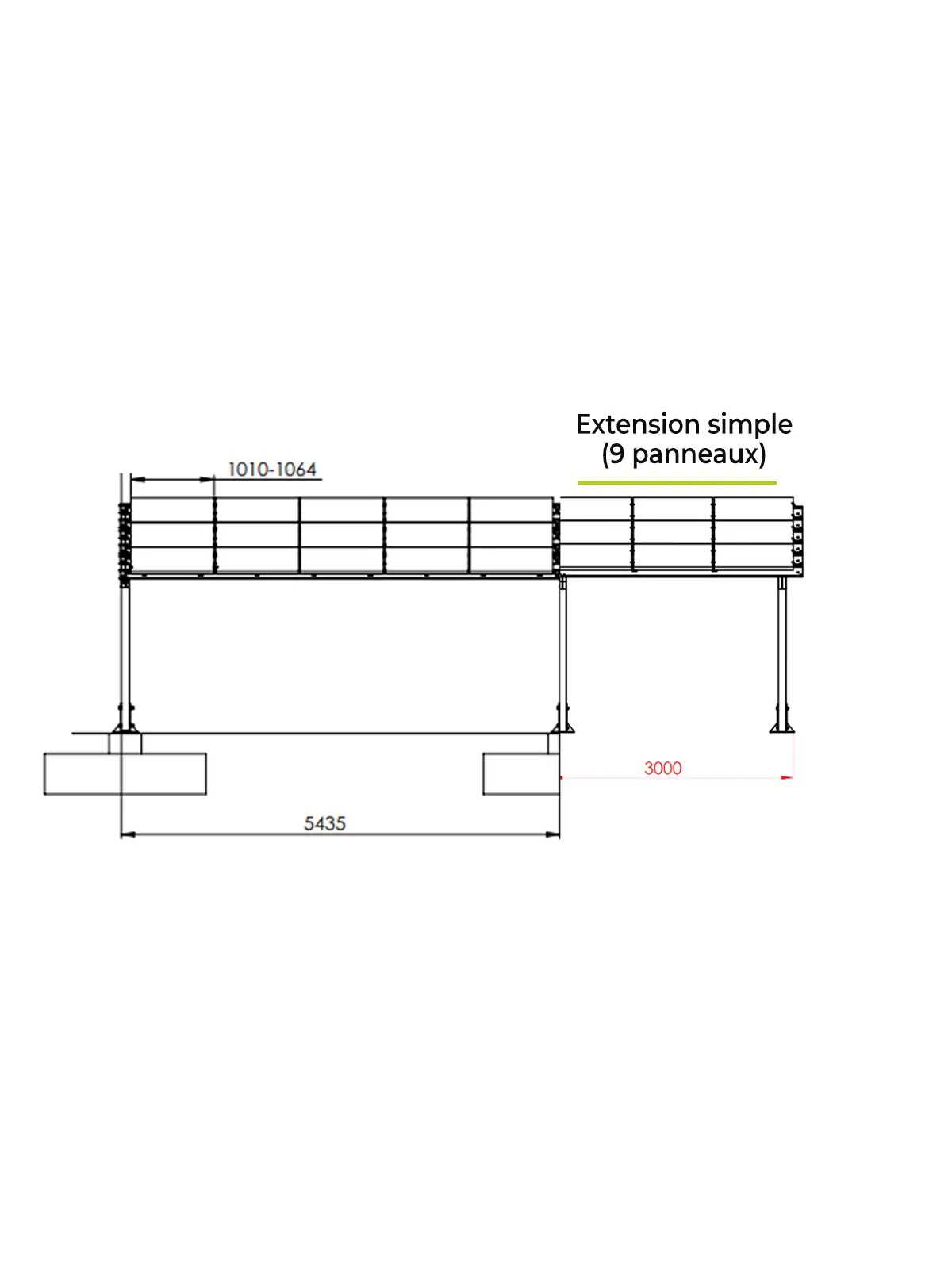 Cochera fotovoltaica doble