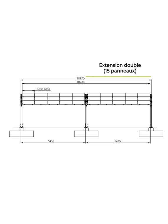 Cochera fotovoltaica doble