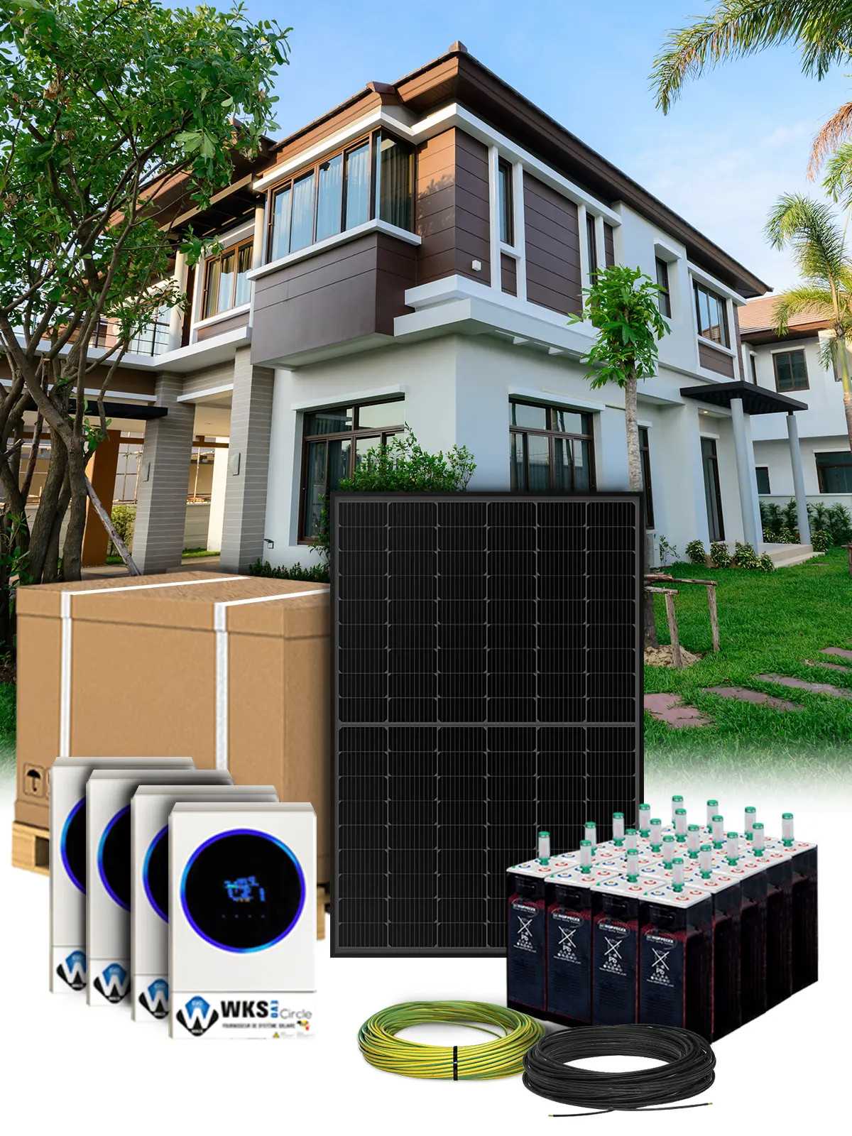 Self-consumption kit 42 solar panels 20kva OPzS