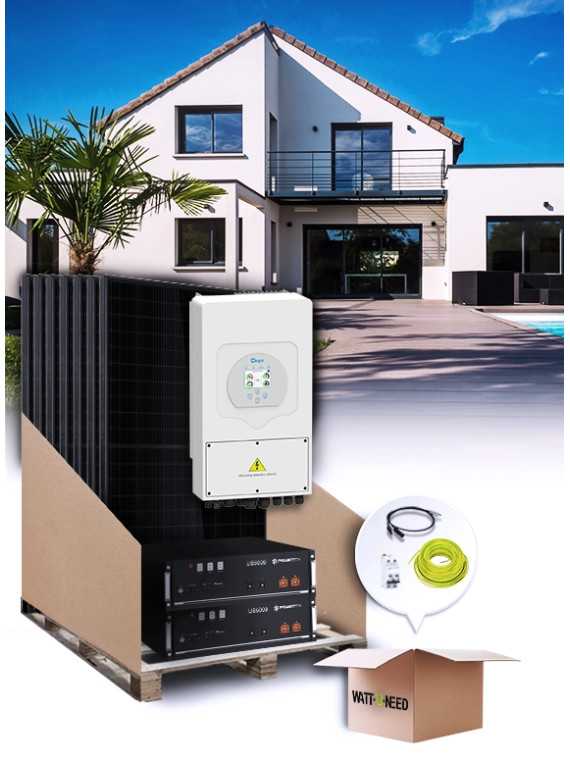 Kit de autoconsumo de 25 paneles de 10 kVA con almacenamiento de litio