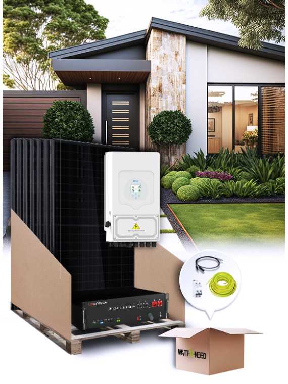 Eigenverbrauchsset 12 Paneele Wechselrichter Deye 5 kVA mit Lithiumbatterie UZ Energy 5,12 kWh