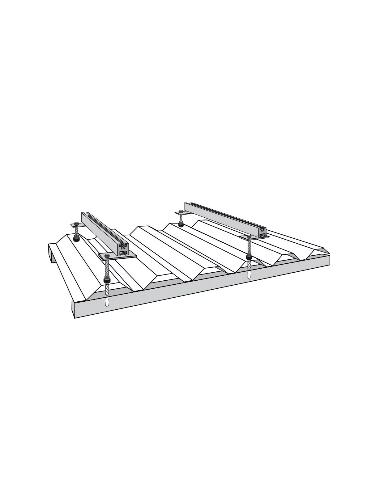 Sheet metal roof mounting kit