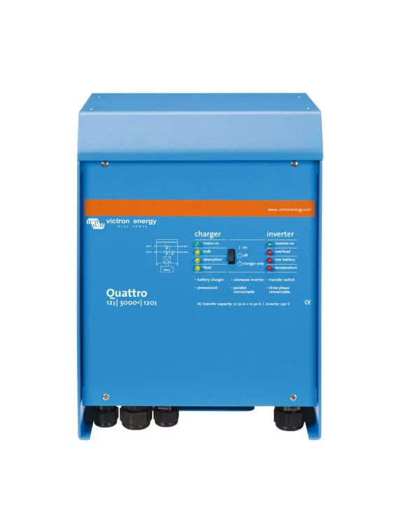 Inversor Victron Quattro 12V : de 3000 a 5000VA, 24V : de 3000 a 8000VA, 48V : de 5000 a 10000VA