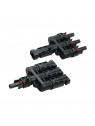 Conector MC4 triple masculino y femenino