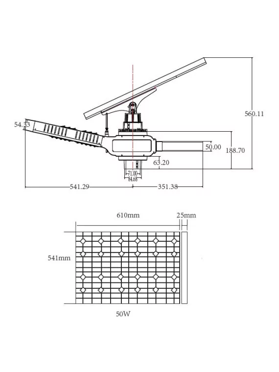 Panneau photovoltaïque 50Wc orientable