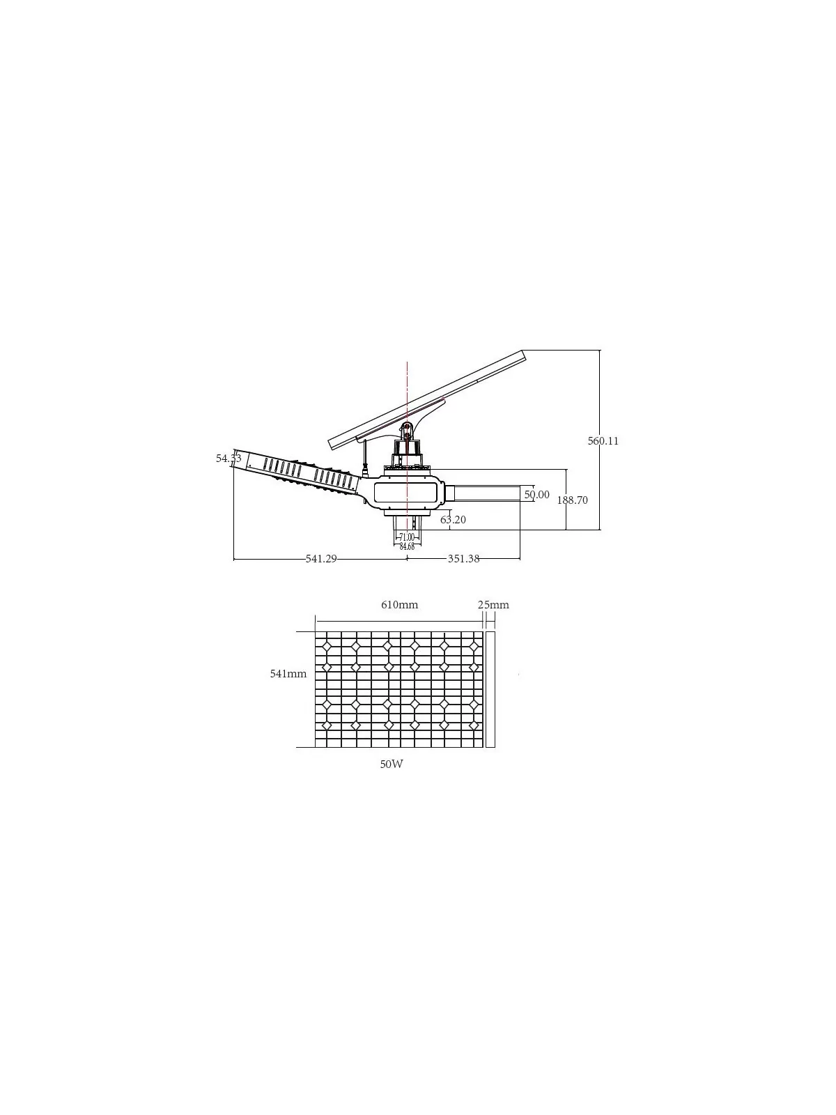 Panneau photovoltaïque 50Wc orientable