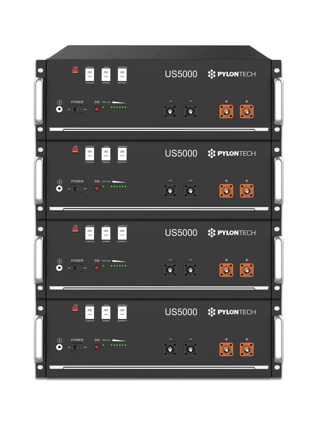 quatre batteries pylontech mises en série