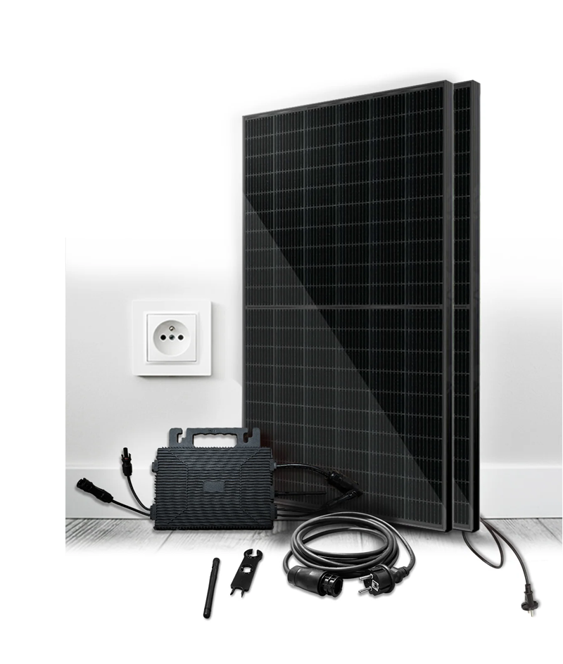 Kit solaire complet avec deux panneaux solaire, micro onduleur astro, cablage mais pas de fixation