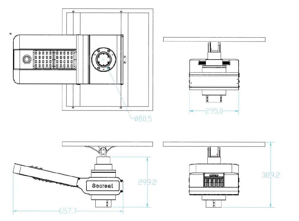 Dimensions du spot solaire 