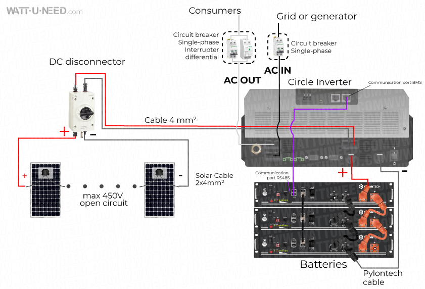 WKS EVO CIRCLE connection diagram with lithium storage