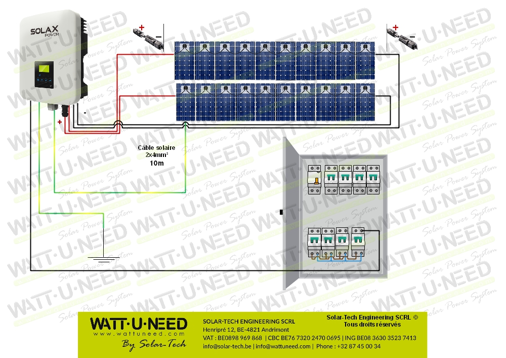 Kit 20 panneaux autoconsommation - réinjection 5000w sans stockage