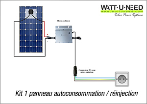 Kit 1 panneau autoconsommation / réinjection