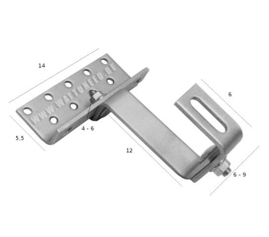 Dimensions: Attache pour tuile double réglage