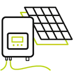 Icon of an inverter and a solar module