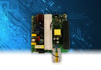 inverter card on blue background