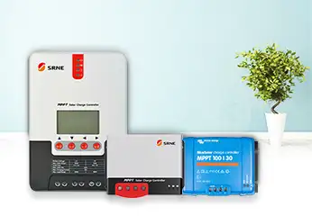 Two different models of MPPT charge controllers: SRNE and Victron