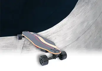 Electric skateboard in the skate park