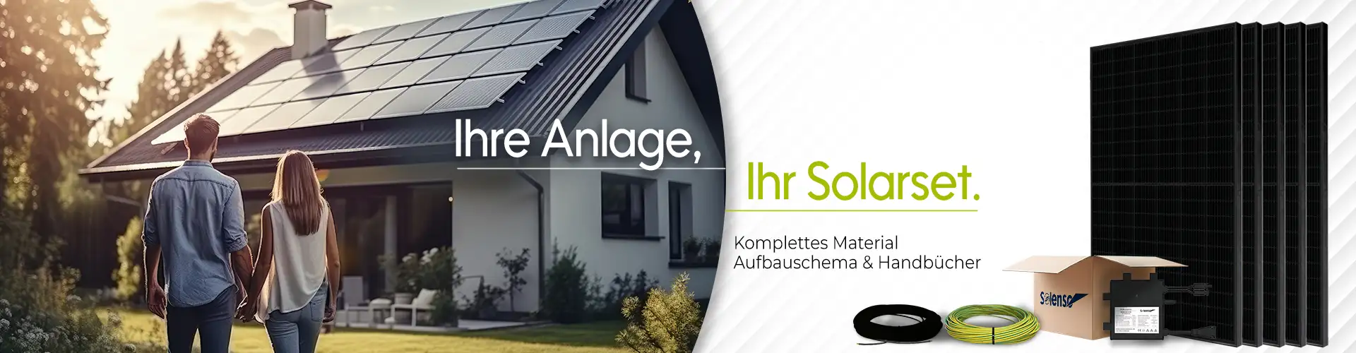 Installation eines Solarkits Solarpanels Kabel und Mikro Wechselrichter