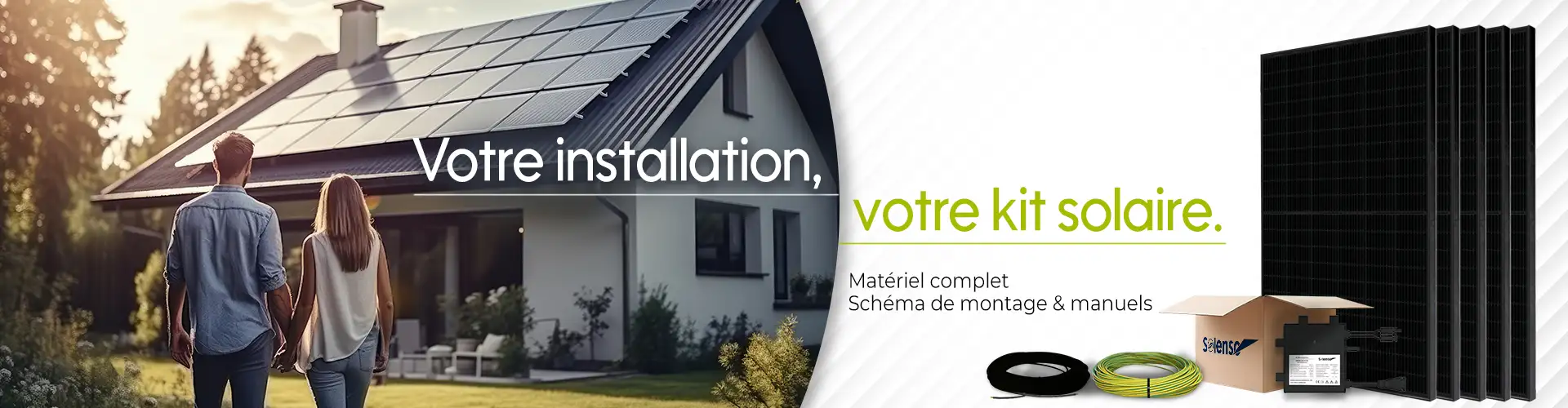 Installation de kit solaire panneaux solaires câbles et micro-onduleur